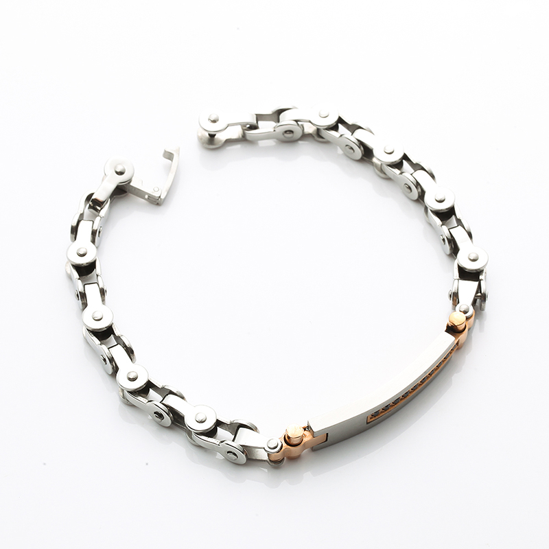 Bráisléad Faisean Cloch CNC CZ Dhá Tone 18K Rose Gold Plating Bracelet Faisean Cloch CNC CZ