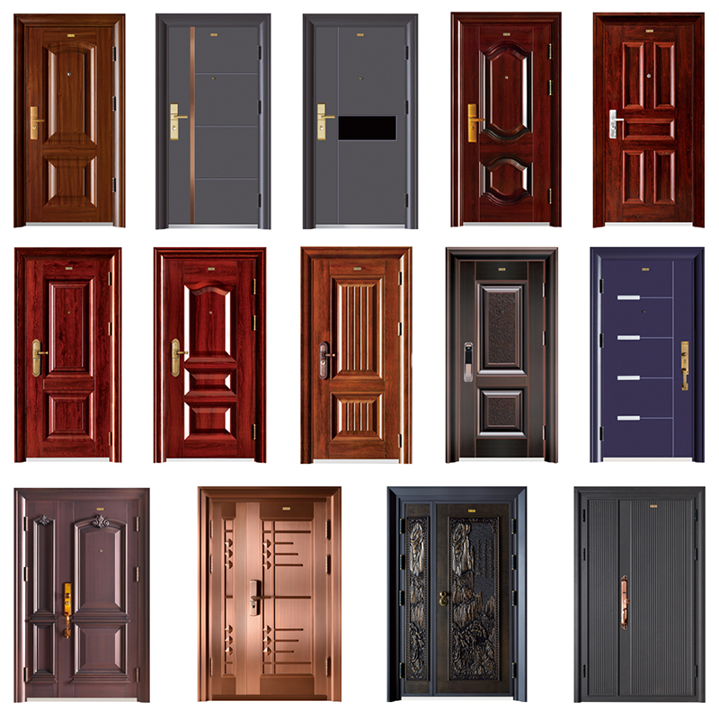 Uhiuus Hotel Modern Doors Excellence Steel Door Hot Müügi Iron Paint Colors Door Steel Security Doors Multictional Decorative Modern Front Door High Security Doorsi uksed
