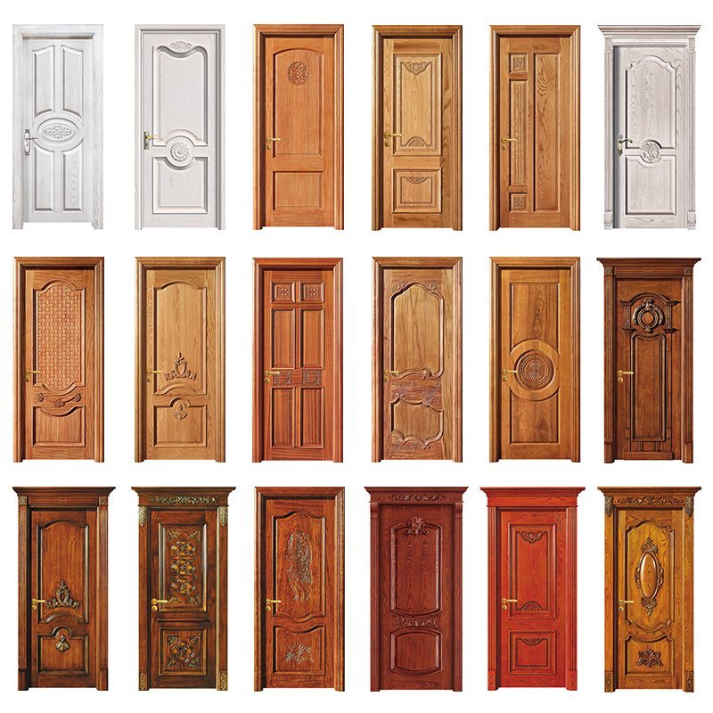 Kohandatud disainilahendused Pakistanis Ukse viimistlemata tahked puidust siseuksed Uued seadistused Mdf Pcv Engrave Wood Doors Single Wood White Color Glass Door Chinese Factory Inter Cheap Bedf Nahk for Door Wood