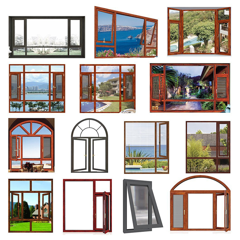 Sound Insulation Window China Manufactor Brand New Blind Inside Double Glass Aluminum Profile Swing Windows Veranda Window Hot Müügil Wooden Arch Aluminum Windows Sale Casement with Grill Disain for Australia Burglar Proof Window