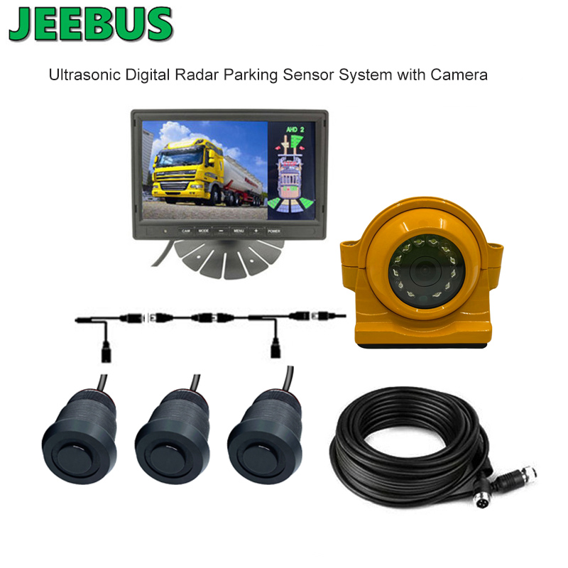 Ultrasonic Digital Visual Radar Parking Sensor Monitor System with Camera for Forclift Truck