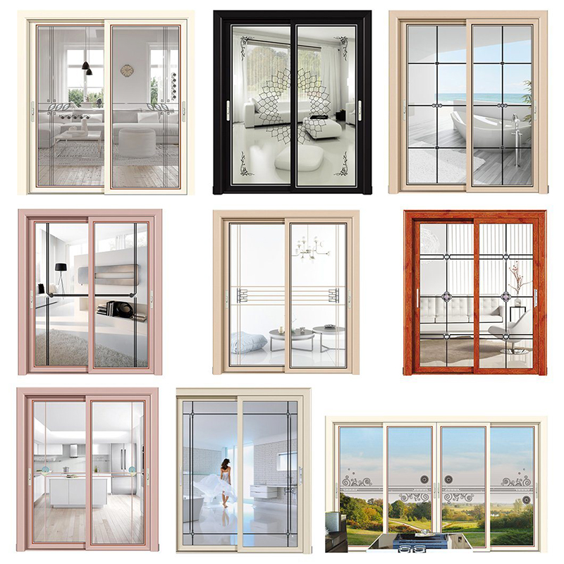 Glass Aluminium Slide Door Professional Sliding Door Limit Swing American Factory Outluet Aluminum Doors ja Windows New Design Commercial Swing Aluminium Sliding Door with Wooden Grain Color Factory Outluet Aluminum Doors ja Windows