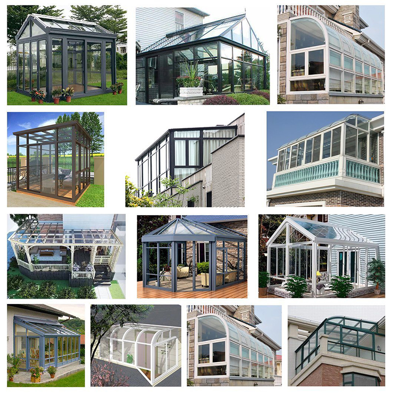 Factory Best Seller New Disain Aluminum Glass Sun Room New Panels to Sale Tea Sunroom House Mõistlik Kohtumine Klaas Room Brand New Odav Mööbel Müügiks Tempered Klaas Balcony Sunroom Shanghai Factory Price Winter Garden