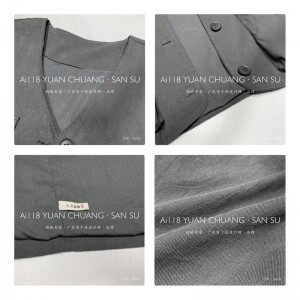 Lahtine konstruktsioon Minimalistlik stiilne, vaba Vest Tahke värv, puuvillane ja linane ülisuur kohandatud 18539 vestid