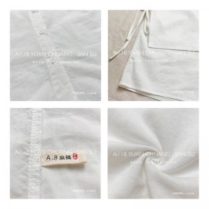 Lahtine kujundus Minimalistlik ümmarguse krae stiil Segatud varre stiil Juhuslik ühtlase värvi puuvill ja linane ülisuur kohandatud kohandatud 12638 Väär 