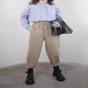 Lahtine konstruktsioon Minimalistlik stiilne, lihtne, ühtlase värvusega, kontrollitud ülisuur, kohandatud 17718 Ümmargune kraesärk