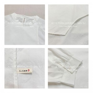 Lahtine kujundus Minimalistlik stiilne, lihtne, ühtlase värvusega, kontrollitud ülisuur, kohandatud 17733, ümmargune kraesärk