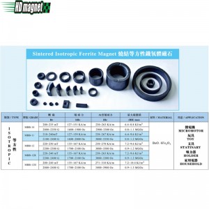 Magent Ferrite Isotrópach Sintered