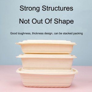 Biolagundatav maisitärklis, kiirtoidu pakendid, ristkülik, toidukonteineri konteiner, mille pakend on lagundatav