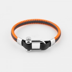 Pidurdatud nahast käevõru Womens Bracelet Stainless Steel Wristband