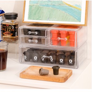 TMJ PP-586 ODM Tabel läbipaistev akrüülne nespresso kohvikapsli korpuse korpuse kuvar