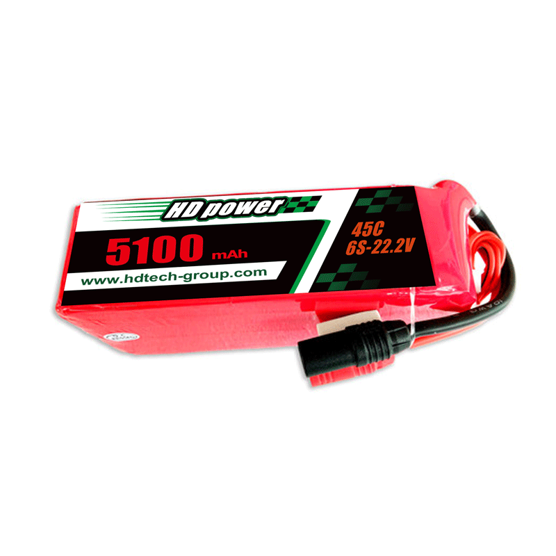 HD POWER 5100mAh 45C 6S 22.2V rasvapatarei