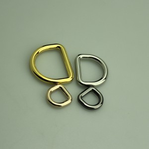 Búclaí Siny Plating D Buckles, fáinní D, gabhálais miotail do mhála