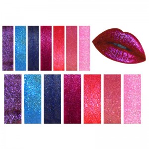 Glitter lipstick lipstick lipstick diamant uiscedhíonach metallic lipgloss