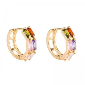 Foinse Trasteorann Trádála Eachtraí Geoiméadraigh Geoiméadrach Double Double Earrings Mná Copper Micrea-Inlaid Micrea-Inleagtha Siorcóiniam Cluaise Earrings Earring Mórdhíola