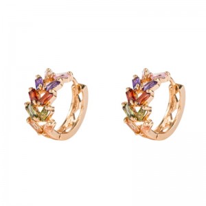 Práis Pearsantachta Faiseanna hEorpa agus Meiriceánach Prás Micrea-Inlaid Cluaise Cruachadh Mná Earrings Earrings Miotal Cluaise Gaoithe Cóiré