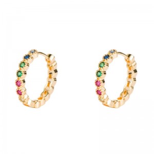 Insí Earrings Nideona hEorpa agus Mheiriceá, cluaise micrea-inleagtha copair, cluaise datha glas a leictreaphlátála, cluaise mór siorcáiniam, glan cluaise dearg