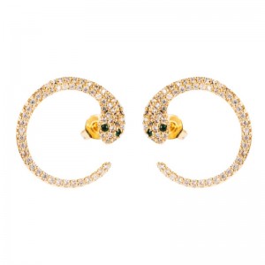 Ormháin Eorpacha agus Meiriceánach Trasteorann Trasteorann Earringsnua áibhéalacha Pearsantacht Pearsantacht Snake-chruthach cluaise micrea-inlaid cluaisenathair cromáin cré