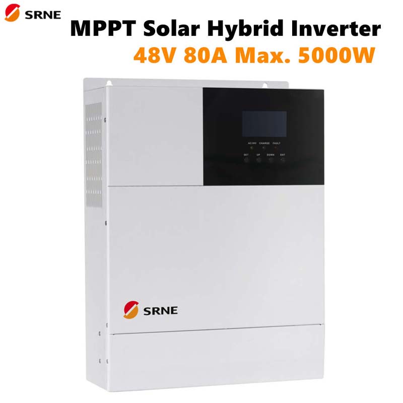 SRNE MPPT MAX 5000W GREAPL HYBRID muirear inverter 80A íon Sine Tonn Inverter 48V 220V PV Muirear 145V 50Hz 60hz Auto LCD