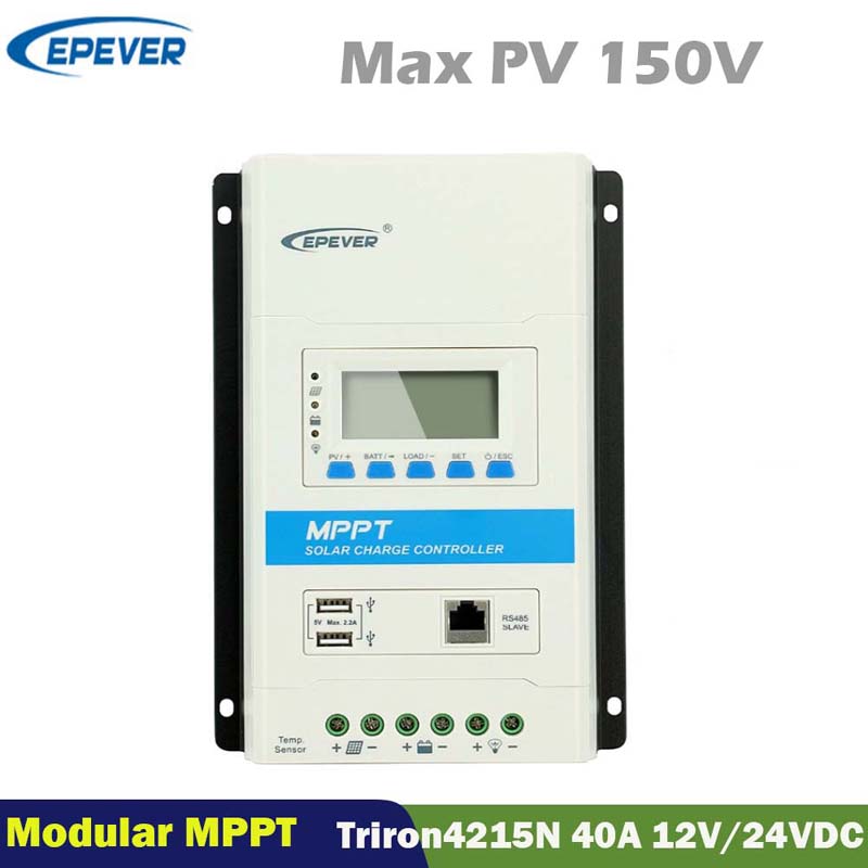 EPEVE 40A TRIRON4215N MODUL MPPT GROIN MEARR GREAMACH 12V24VDC max.150v PV ionchur LCD Rialtóir Rialtóra Painéil