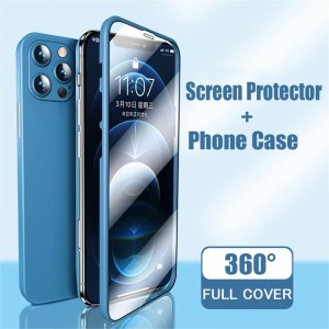 Newest 360 Cás Fóin Iomlán le Protector Scáileán Clúdach Scáileán Scáileán Clúdach Gloine do iPhone 12 Pro Max