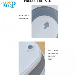 Jason Foldable Silica Glóthach Buicéad le láimhseáil gluaisteánníocháin Buicéad Umar FoldAble Uisce agus Spás Sábháil Buicéad Mop