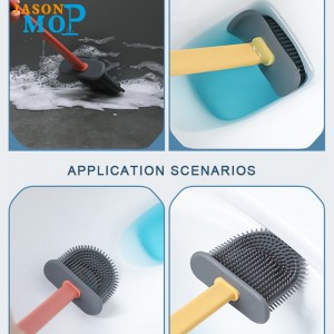 Scuab Leithris Plaisteach Glantacháin Teaghlaigh JASON Scuab Leithris Silicone Bog Maol Le