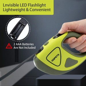 Dearadh Nua Dearadh Flashlight Madraí Flashlight Leash le Soláthairtí Pet Fardal