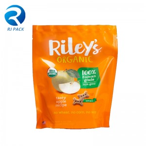 Ard-bhacainn eco-in-athchúrsáilte in-athchúrsáilte suas pouch le haghaidh bianó pacáistiúneamhbhia le zipper