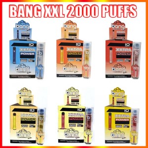 Bang XXL XXL VEN indiúscartha PEN Leictreonach Toitíní Gléas 800Mah Battery 6ml Pods folamh gal bunaidh bunaidh 2000 Puffs Kit Mórdhíola