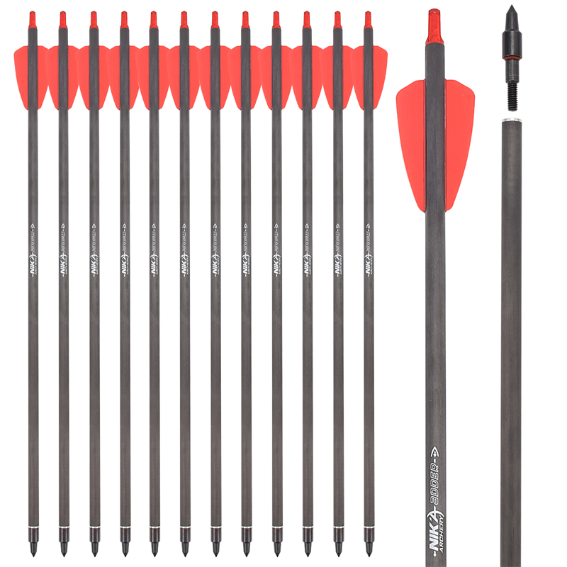 Nika Boghdóireacht 113182-02 15inch ID6.2mm COBRA RX Crossbow Carbóin Bolt Cobra Fiach Crossbow Fiach