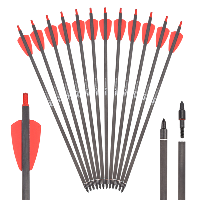 Nika Boghdóireacht 113182-02 15inch ID6.2mm COBRA RX Crossbow Carbóin Bolt Cobra Fiach Crossbow Fiach