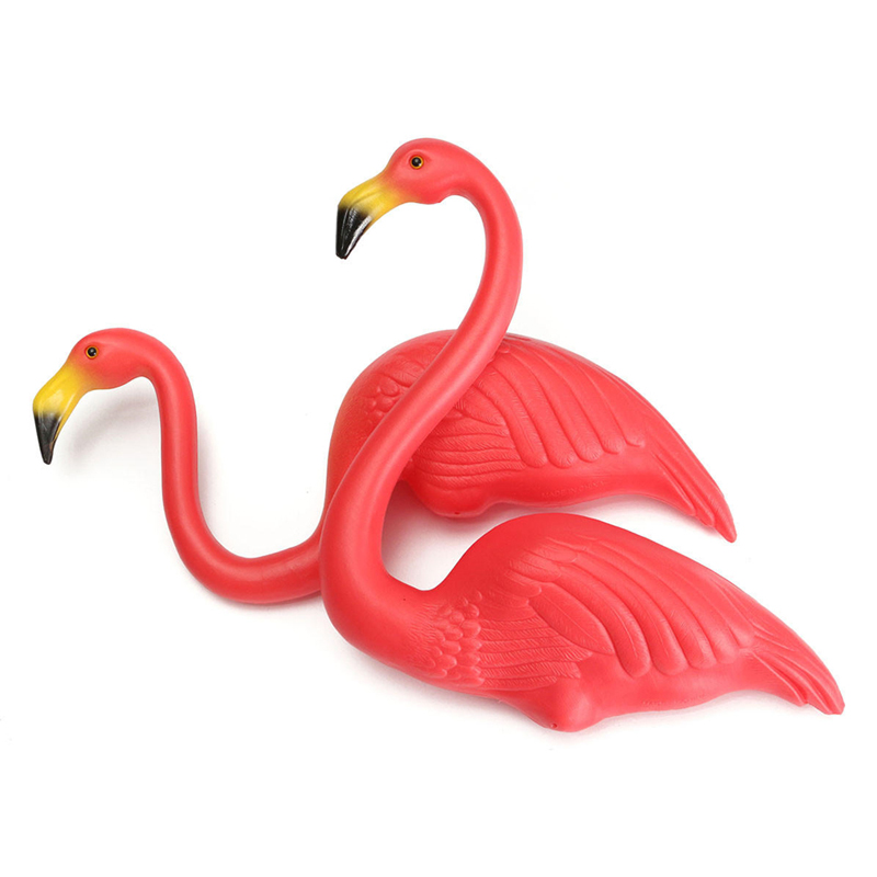 Pink Flamingo Plaisteacha Plaisteacha Gairdín Ornáidí Ealaíne Lawn Decor Toy Retro