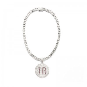 Litir bhabhta faiseanta greanta pendant Diamond le slabhra