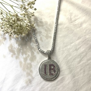 Litir bhabhta faiseanta greanta pendant Diamond le slabhra