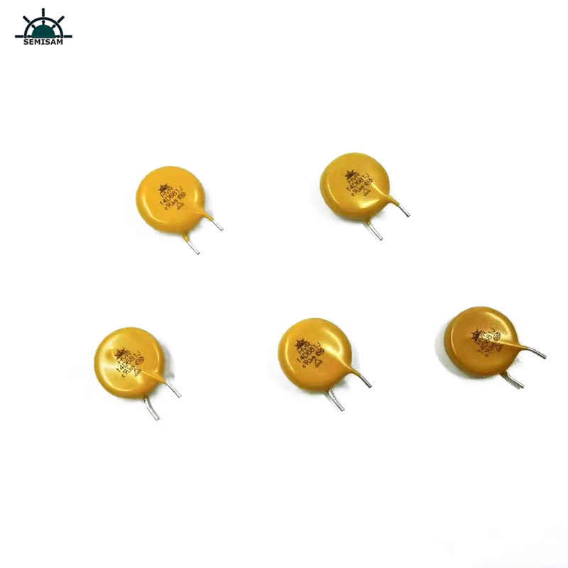 ODM Praghas Íochtarach Seirbhís mhaith, Yellow High Surge Mov 14mm HVR14D681K varistor ocsaíd since le haghaidh soilse LED