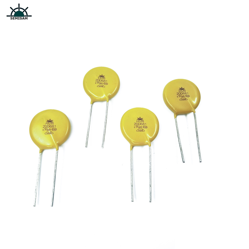 TSín Monaróir Bunaidh, Yellow Silicon Mov 20mm 20d681 680v Zov Varistor Mov le haghaidh cosaint ró-ualach