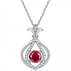 Jewelry Faisean Nua 925 Sterling Silver Rhodium Plating Ciúbach Zircon Pendant Muince do Mhná Bronntanais