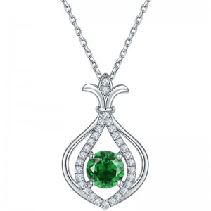 Jewelry Faisean Nua 925 Sterling Silver Rhodium Plating Ciúbach Zircon Pendant Muince do Mhná Bronntanais