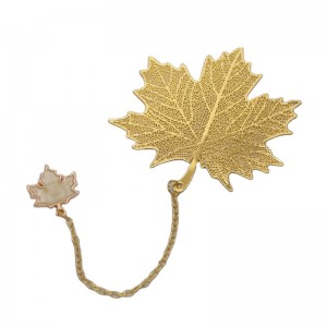 Prás Bolscaireachta Leabharmharcanna Fógraíocht Óir Hollowed Out Logo Souvenir Metal Bookmark