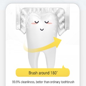 Sábháilte Silicone Ultrasonach Kids \'Leictreach Toothbrush Kids Ceol Scuab le Spraoi