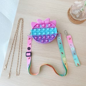 Málaí ghualainn bréagán bréagáin mboilgeog, málaí láimhe fidget pop silicone