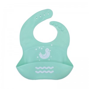 Bibs linbh bog silicone saincheaptha le haghaidh ithe