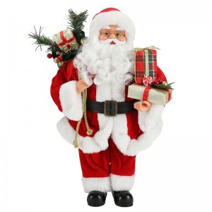 42cm Seasamhna Nollag Santa Claus ornament Maisiú Maisiú Figurine Féile Saoire Féile Saoire Xmas Plush Mír