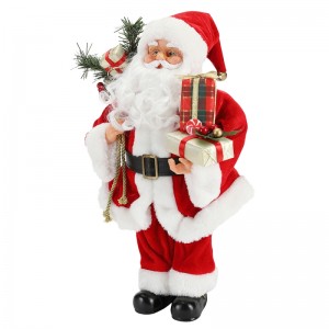 42cm Seasamhna Nollag Santa Claus ornament Maisiú Maisiú Figurine Féile Saoire Féile Saoire Xmas Plush Mír