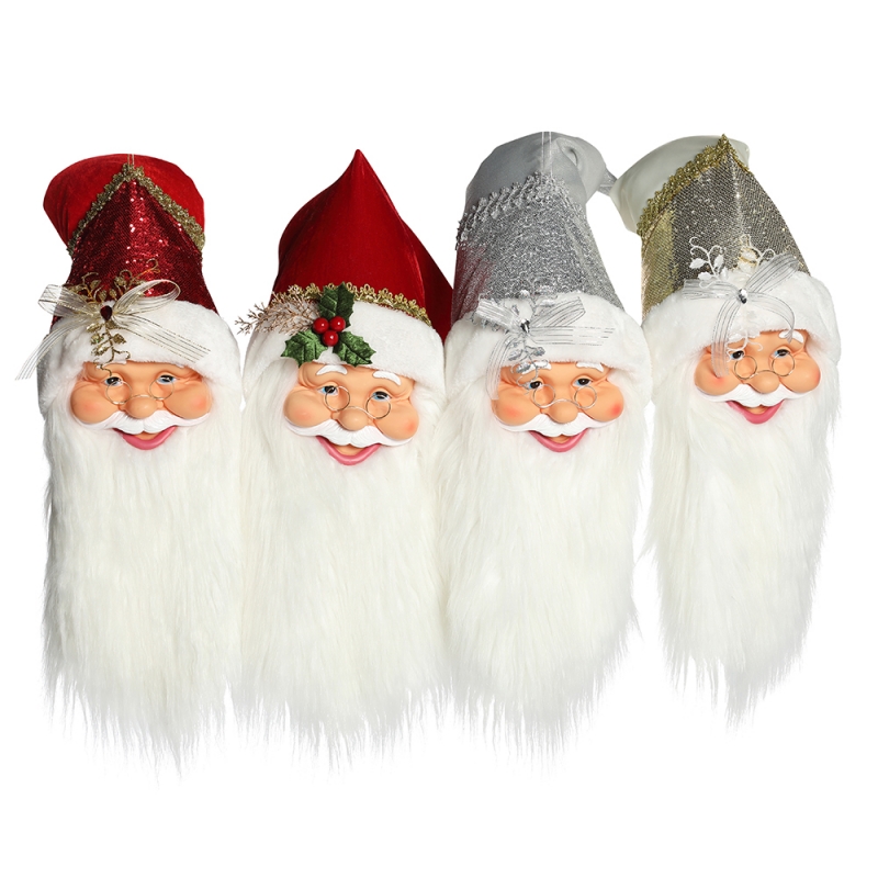 20 ~ 70cm Nollag Santa Claus ornáidí ceann ornáidí maisiúcháin Crann Crochta Figurines Bailiúchán Doll Pendant Xmas Beag Traidisiúnta