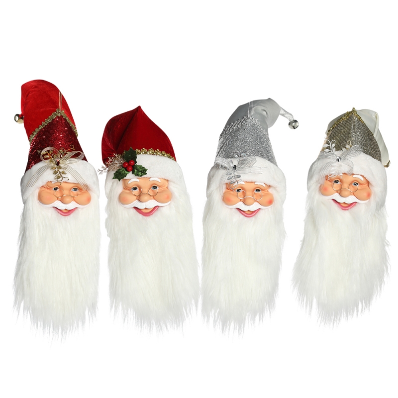 20 ~ 70cm Nollag Santa Claus ornáidí ceann ornáidí maisiúcháin Crann Crochta Figurines Bailiúchán Doll Pendant Xmas Beag Traidisiúnta