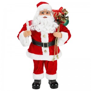 62cm Seasamhna Nollag Santa Claus le candle ornament maisiú figurine Féile Saoire Fabraic Xmas plush