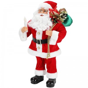62cm Seasamhna Nollag Santa Claus le candle ornament maisiú figurine Féile Saoire Fabraic Xmas plush
