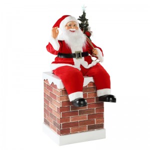 60n100cm Nollag simléir beoite Santa Claus le soilsiú maisiú ceoil ornáide maisiúcháin figurine Saoire k \\\\d